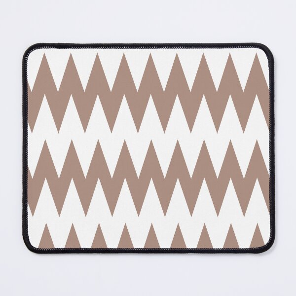 Artikelvorschau, Mid-tone Brown White Zigzag Rippled Horizontal Stripe Pattern Pairs 2023 COTY Redend Point SW 9081 entworfen und verkauft von ColorOfTheYears.