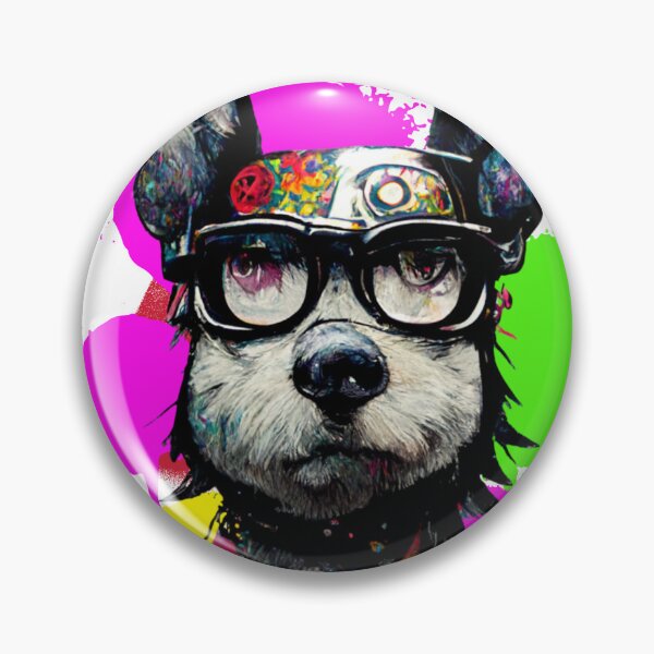 Item preview, dog wearing glasses spray paint designed and sold by keyd-studio.