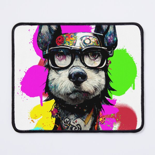 Item preview, dog wearing glasses spray paint designed and sold by keyd-studio.
