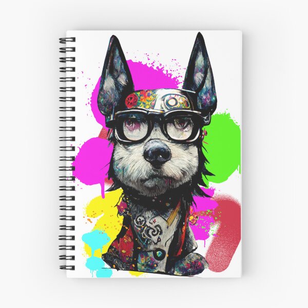 Item preview, dog wearing glasses spray paint designed and sold by keyd-studio.