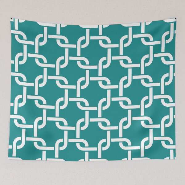 Item preview, Dark Cyan Interlocking Square Pattern designed and sold by patternplaten.