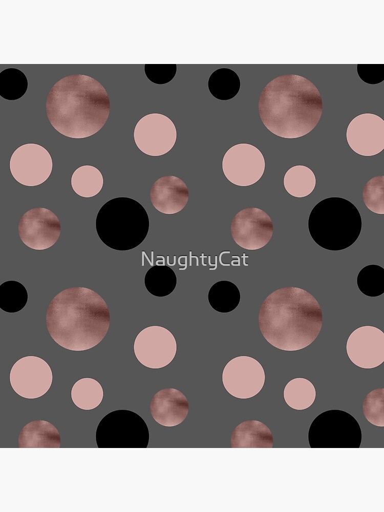 Elegant rose gold, black and pink dots by NaughtyCat