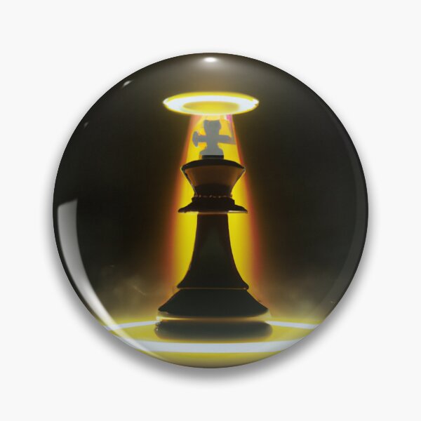 Item preview, Black Chess King with Glowing Halo - Digital Art designed and sold by GambitChess.