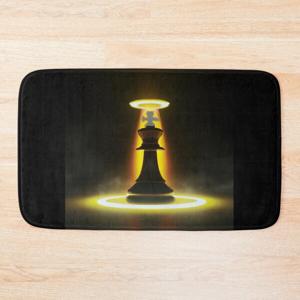 Artikelvorschau, Schwarzer Schachkönig mit leuchtendem Heiligenschein - digitale Kunst entworfen und verkauft von GambitChess.