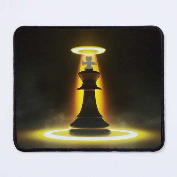 Item preview, Black Chess King with Glowing Halo - Digital Art designed and sold by GambitChess.