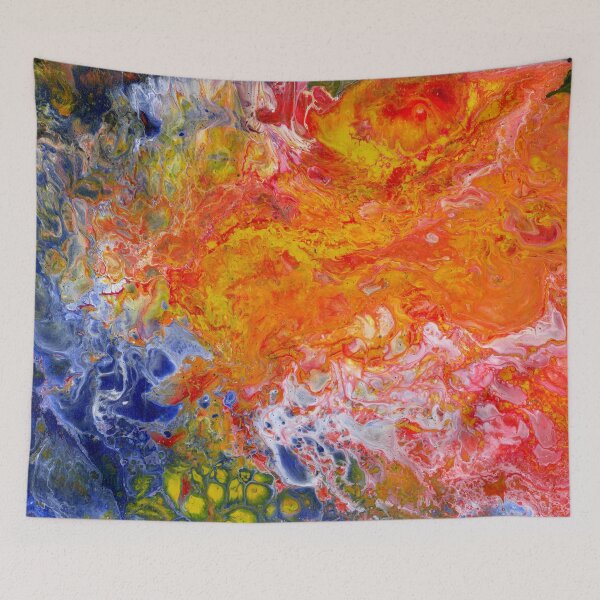 Item preview, The Fire  - abstract acrylic poring designed and sold by Julia Rudens.