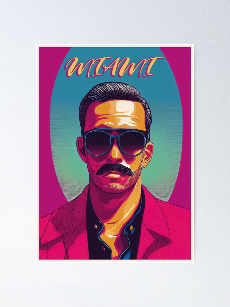 "Miami police officer with sunglasses" Poster for Sale by OverDon