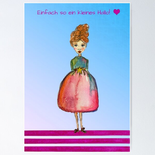Pretty girl from my original watercolor paintings #2 Poster