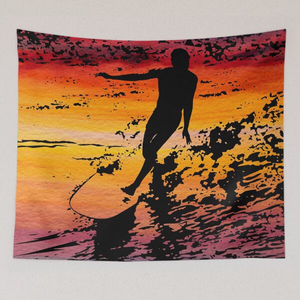 Item preview, Surfing Malibu Sunset Silhouette designed and sold by kernowerno.