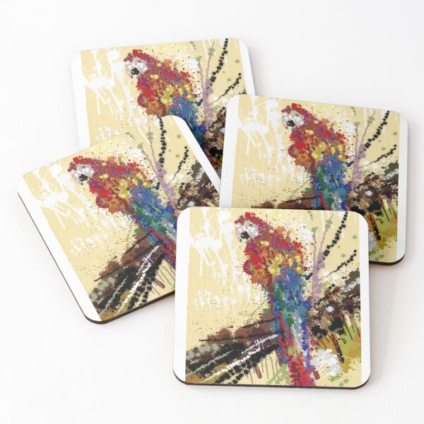Item preview, ARARA VERMELHA PINTURA ABSTRATA, TÉCNICA DE RESPINGOS. designed and sold by RODRIGORo.