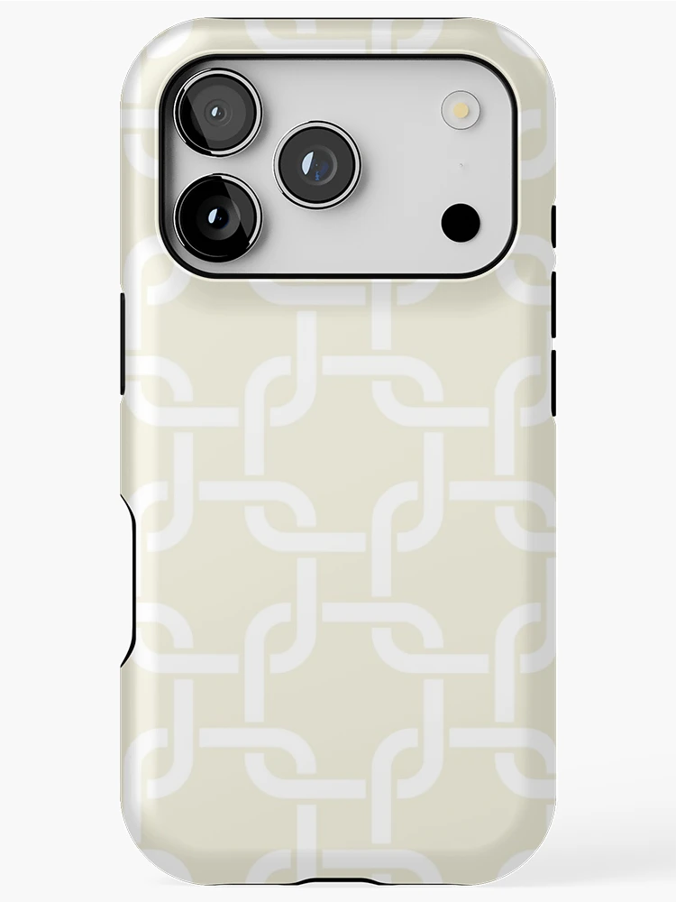 Thumbnail 1 of 4, iPhone Case, Linen Interlocking Square Pattern designed and sold by patternplaten.