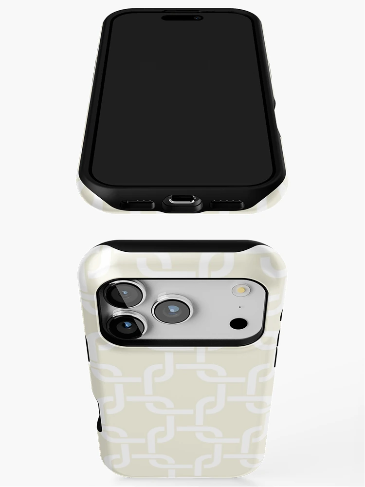 Thumbnail 3 of 4, iPhone Case, Linen Interlocking Square Pattern designed and sold by patternplaten.