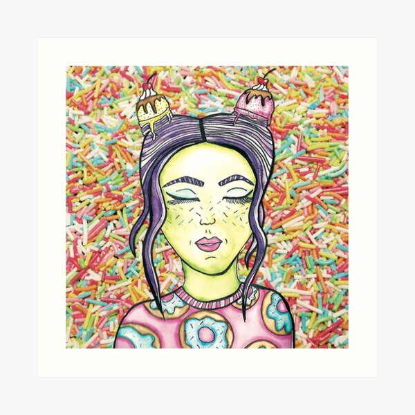 Candy Ice Cream Girl by Jayne Kitsch Art Print