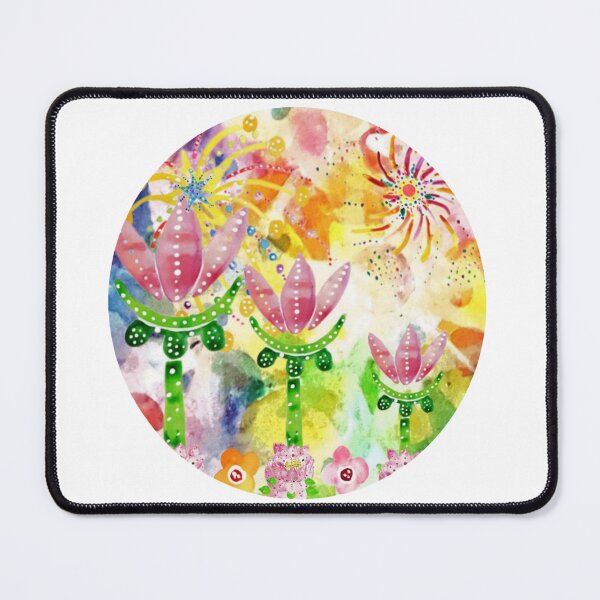 Item preview, Triple Lotus Diwali Fireworks Sphere Watercolour Collage designed and sold by DefaultOneWorld.