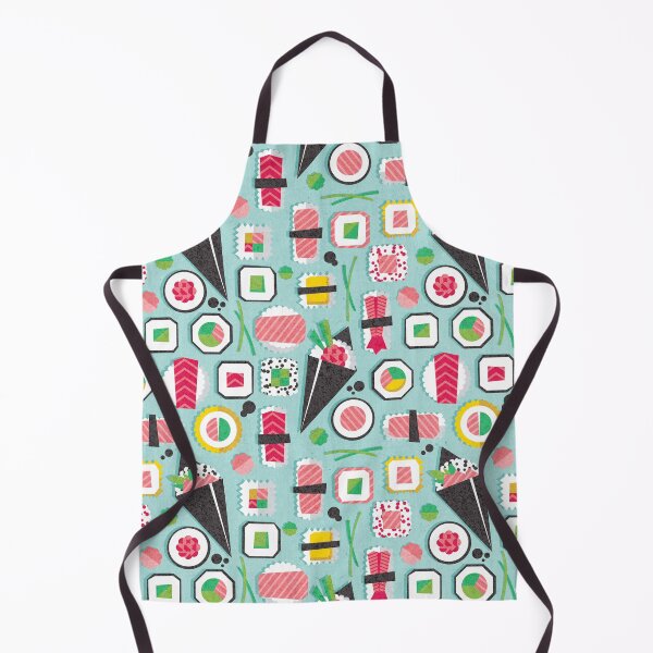 Item preview, Paper cut geo sushi // aqua background designed and sold by SelmaCardoso.