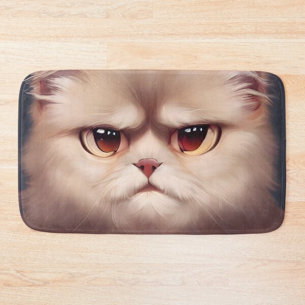 Item preview, Grouchy Cat with  (Color, Square, Symmetric, 8000x8000, Dark Gray Background) designed and sold by Digital-Davinci.