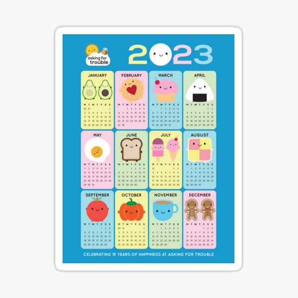 Kawaii Food 2023 Calendar Sticker