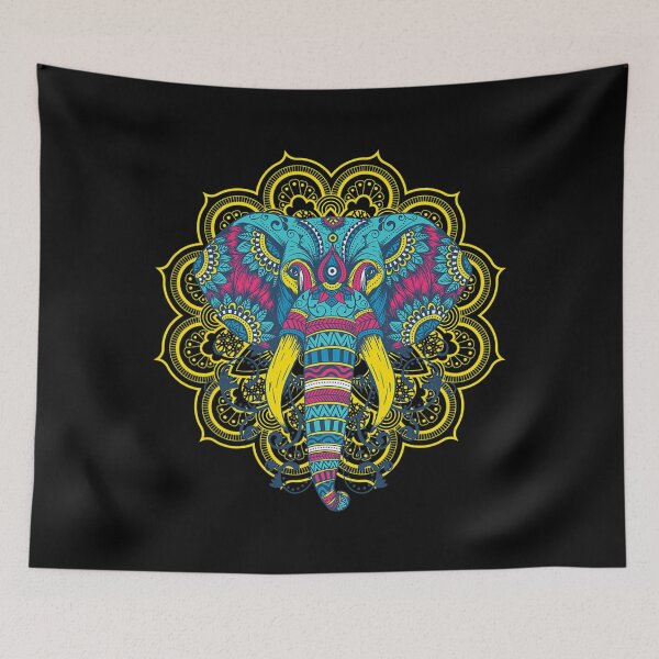 Item preview, Elephant Mandala Oriental Indian African Hinduism Yoga Gift designed and sold by hardrhubarb1587.