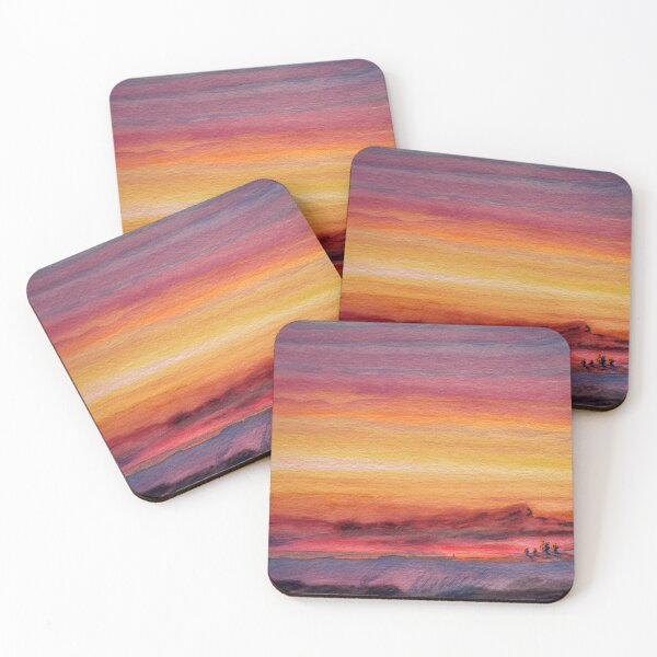Item preview, Sunset Over Red Ridge Canyon - Watercolour designed and sold by kernowerno.