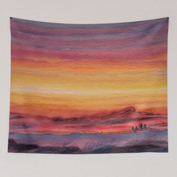 Item preview, Sunset Over Red Ridge Canyon - Watercolour designed and sold by kernowerno.