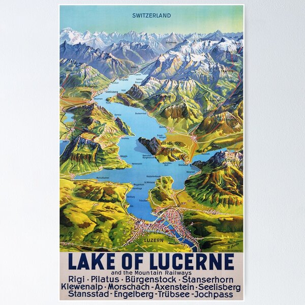 Item preview, " Switzerland: 2022/today - Lake Lucerne Panorama designed and sold by MOUNTAINS on FIRE.