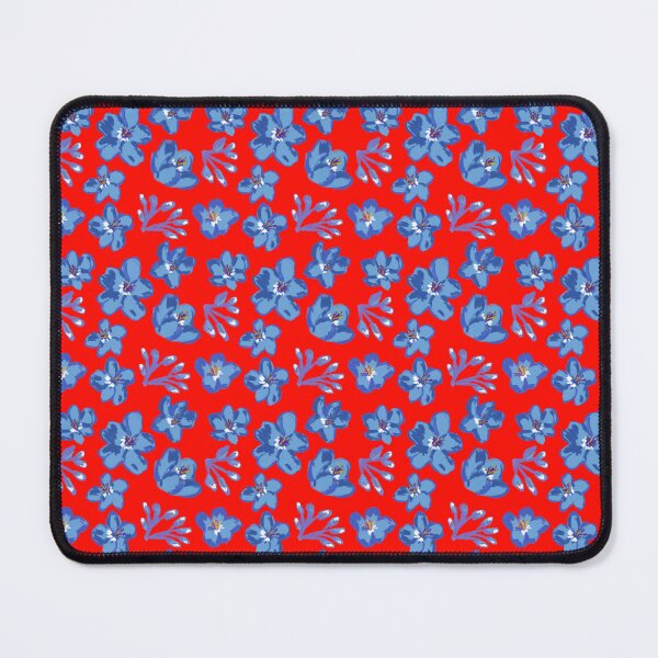 Item preview, Red and blue floral pattern designed and sold by stavina.