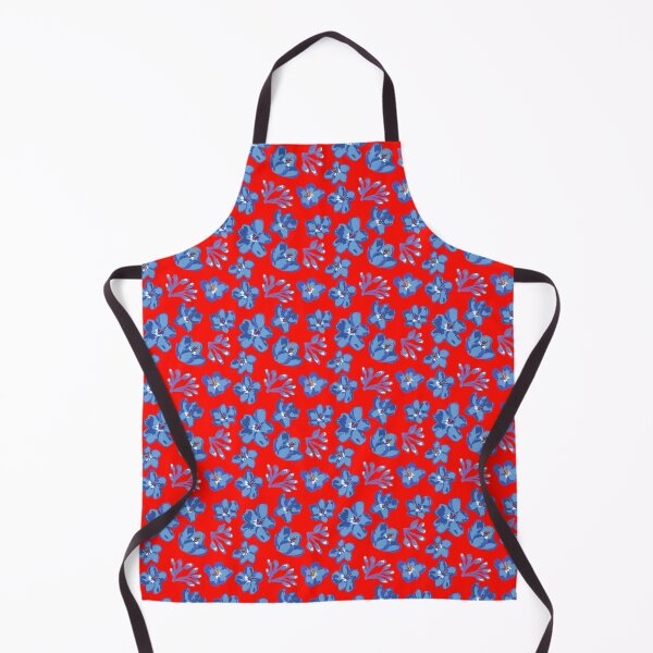 Item preview, Red and blue floral pattern designed and sold by stavina.