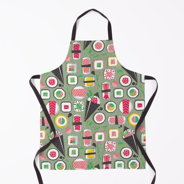 Item preview, Paper cut geo sushi // sage green background designed and sold by SelmaCardoso.