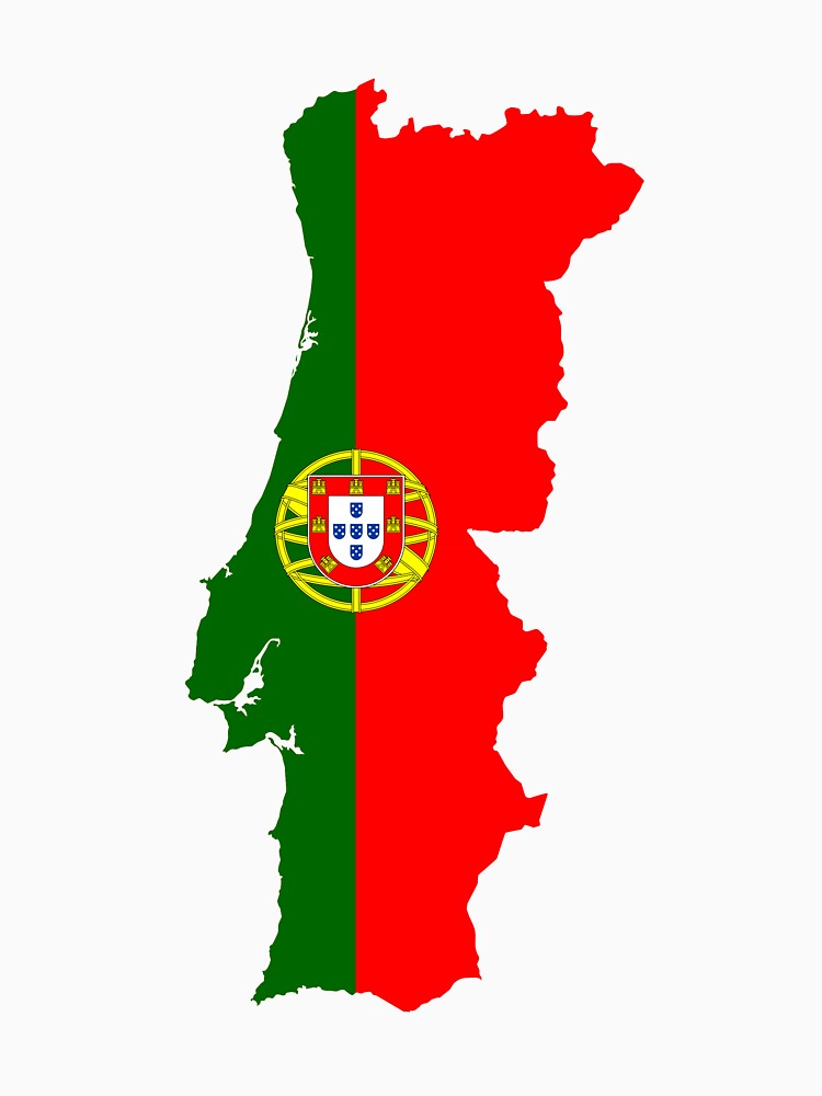 Thumbnail 3 von 3, Baseballshirt mit 3/4-Arm, Portugal Karte Flagge designt und verkauft von CacaoDesigns.