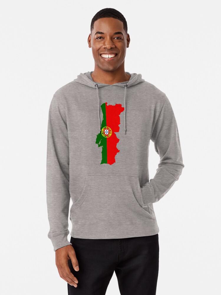 Thumbnail 1 von 5, Leichter Hoodie, Portugal Karte Flagge designt und verkauft von CacaoDesigns.