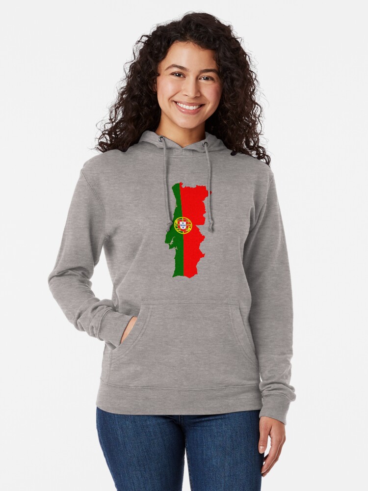 Thumbnail 2 von 5, Leichter Hoodie, Portugal Karte Flagge designt und verkauft von CacaoDesigns.