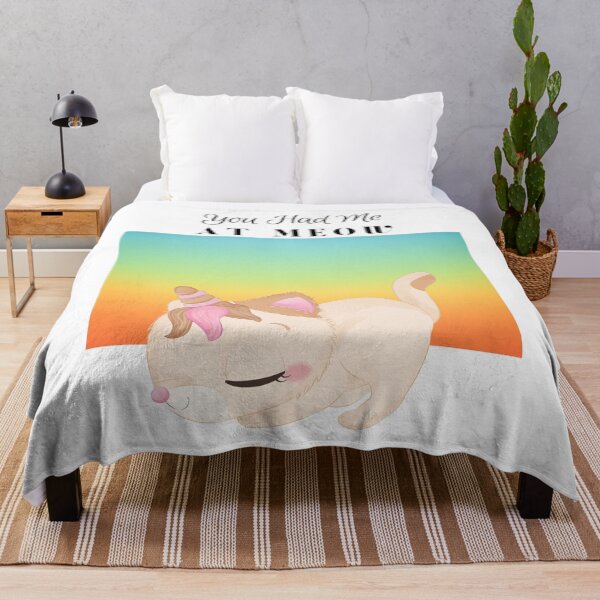 Item preview, You Had Me at Meow - Pink unicat cartoon - yoga - unicorn - cat - rainbow gradient background - unicat - cartoon aesthetic - Adorable designed and sold by Mechanical-Artt.