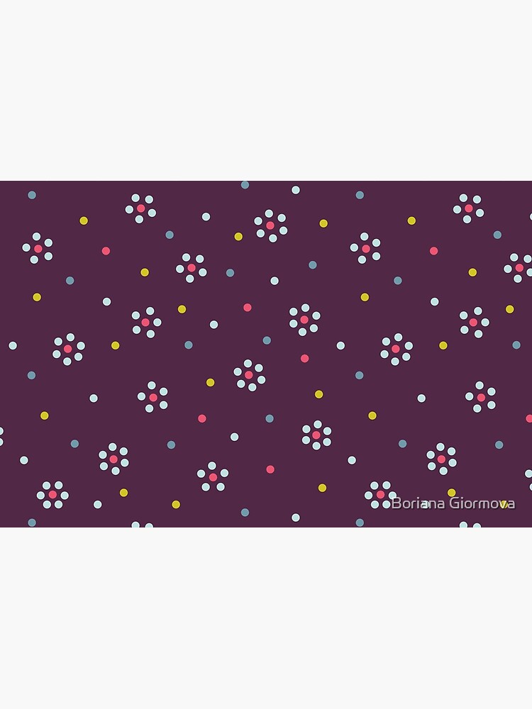 Floral Pattern In Purple And Dots by azzza