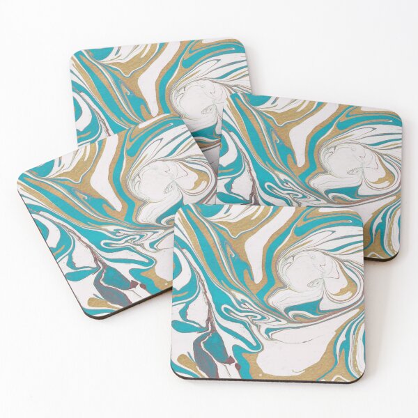 Item preview, Marble blue & gold glitter mixed inks decor designed and sold by silvatropical.