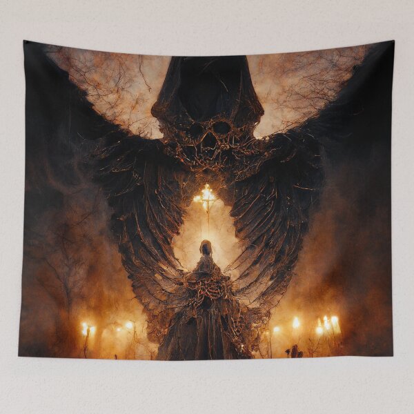 Item preview, Angel and Demon - Grim Reaper - Digital Painting - AI Artwork designed and sold by BRaiNDEDprints.
