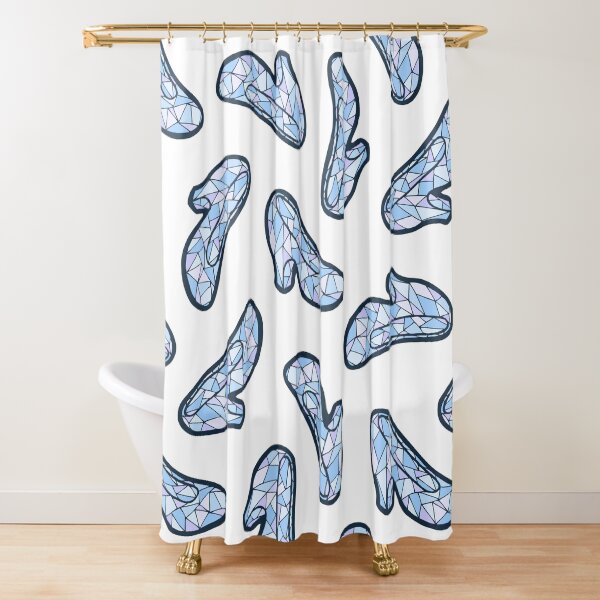 Glass Slipper Pattern in White Shower Curtain
