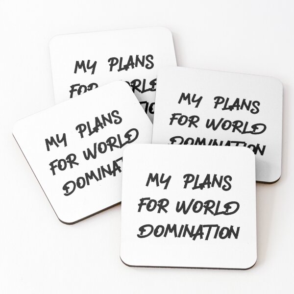 Item preview, My plans for world domination typography black designed and sold by Stickernpattern.