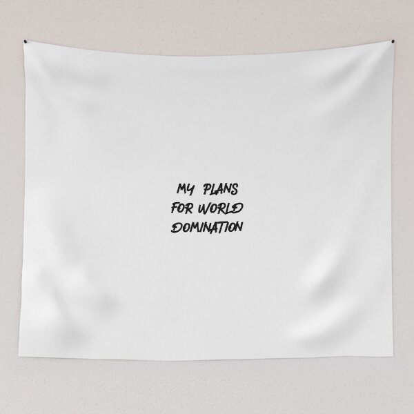 Item preview, My plans for world domination typography black designed and sold by Stickernpattern.