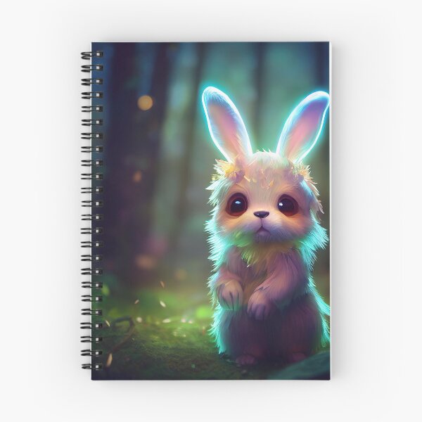 Item preview, Cute Magical Bunny - Enchanted Forest - Fantasy Digital Painting - AI Artwork designed and sold by BRaiNDEDprints.