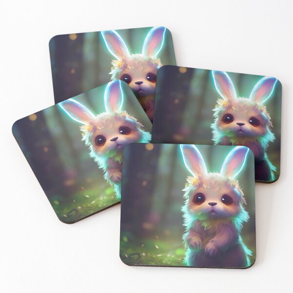 Item preview, Cute Magical Bunny - Enchanted Forest - Fantasy Digital Painting - AI Artwork designed and sold by BRaiNDEDprints.