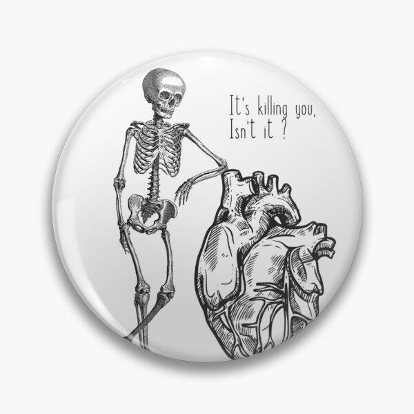 Item preview, Copy of It's killing you isn't it ? ( skeleton leaning on a heart vintage ) designed and sold by Kplais.