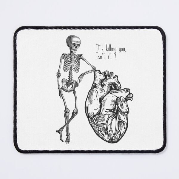 Item preview, Copy of It's killing you isn't it ? ( skeleton leaning on a heart vintage ) designed and sold by Kplais.