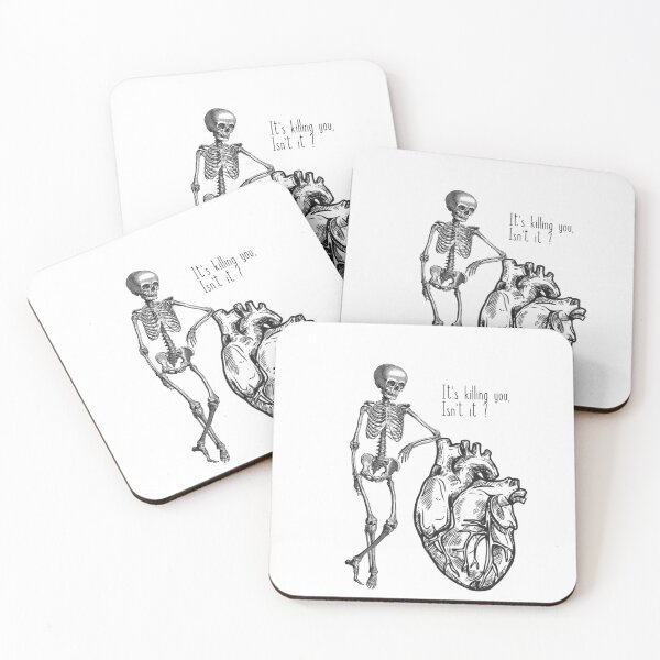 Item preview, Copy of It's killing you isn't it ? ( skeleton leaning on a heart vintage ) designed and sold by Kplais.