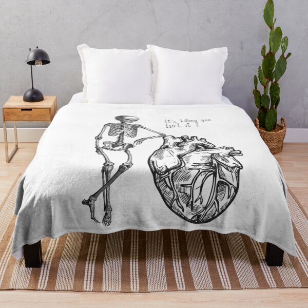 Item preview, Copy of It's killing you isn't it ? ( skeleton leaning on a heart vintage ) designed and sold by Kplais.
