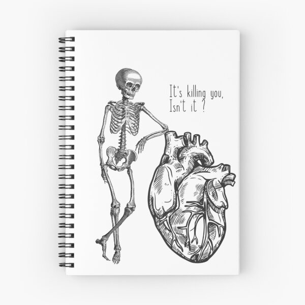 Item preview, Copy of It's killing you isn't it ? ( skeleton leaning on a heart vintage ) designed and sold by Kplais.