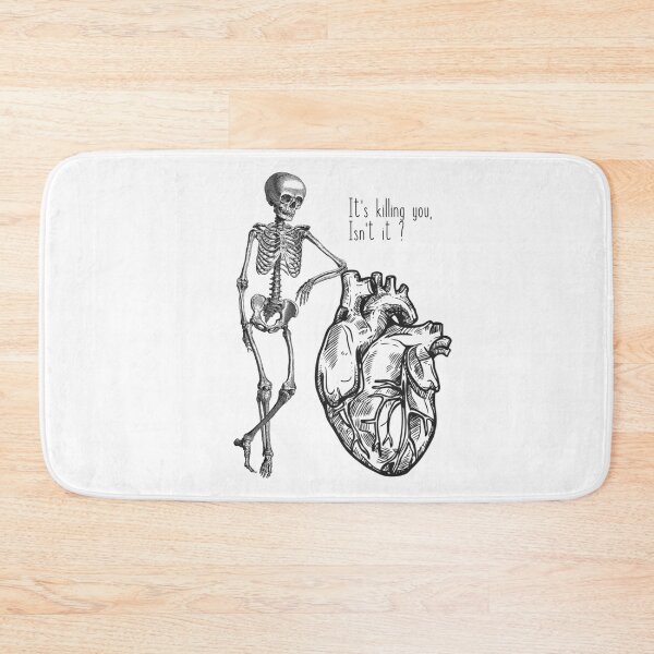 Item preview, Copy of It's killing you isn't it ? ( skeleton leaning on a heart vintage ) designed and sold by Kplais.
