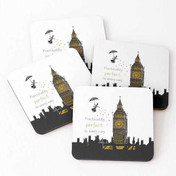 Item preview, Mary Poppins Practically Perfect in Every Way Linocut designed and sold by Maddy Bennett.
