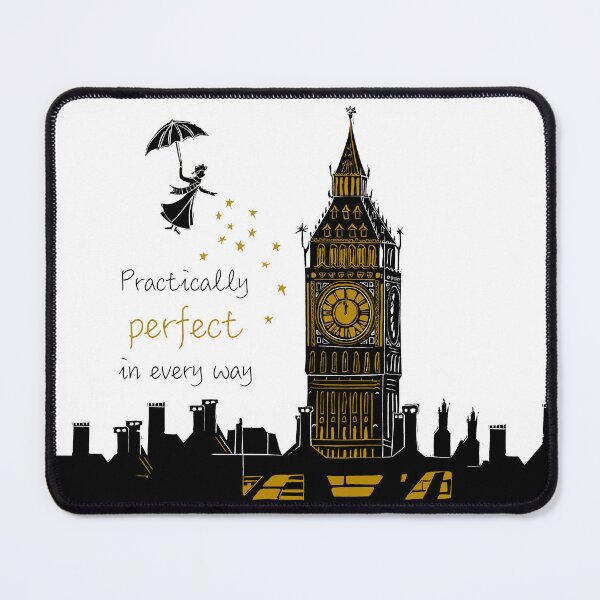 Item preview, Mary Poppins Practically Perfect in Every Way Linocut designed and sold by Maddy Bennett.