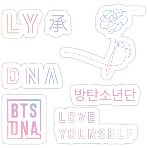bts love yourself dna stickers by lyshoseok redbubble