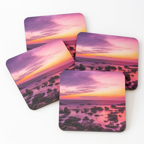 Item preview, Magical pink, purple multicoloured sunset on the beach view  designed and sold by Durgaa D.